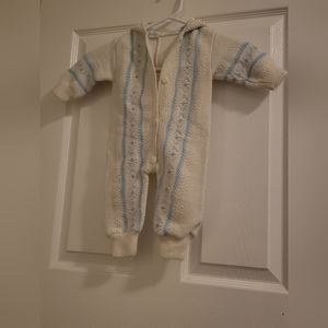 Vintage Knit Onesie Hoodie size 0-6 month